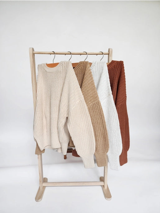 Chunky Braided Knit Cotton Sweater