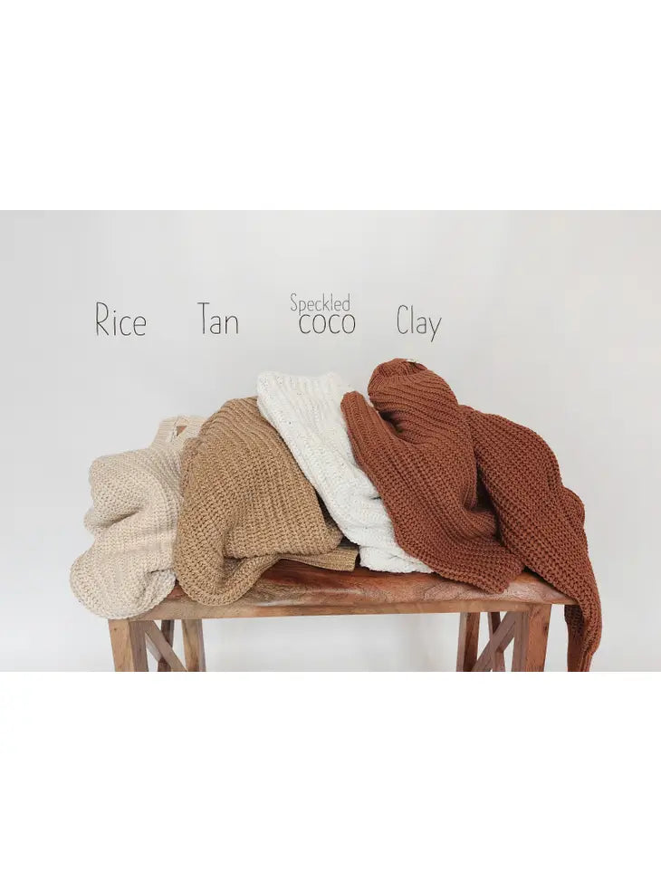 Chunky Braided Knit Cotton Sweater