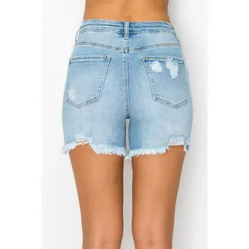 Destroyed Denim Mom Shorts
