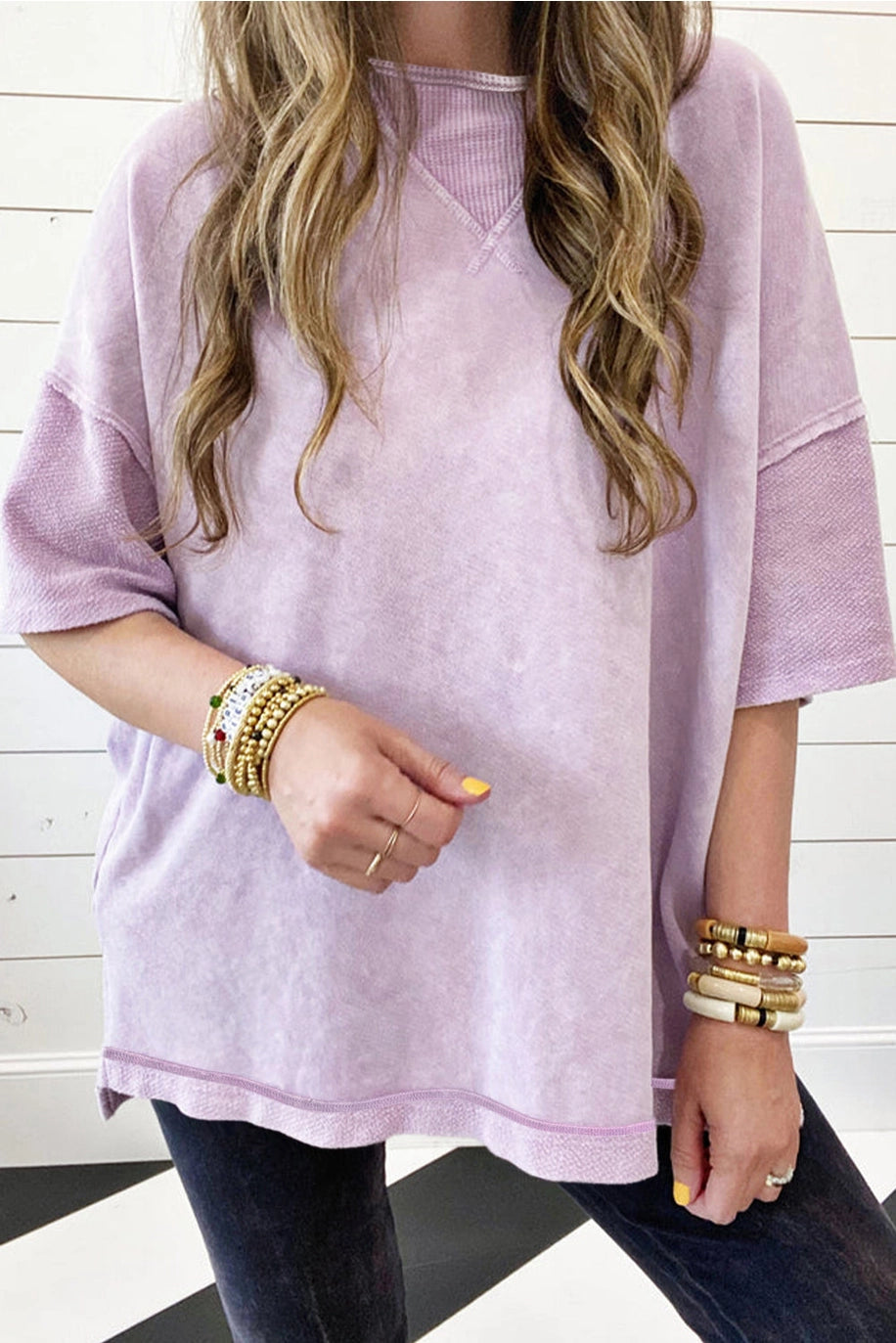Mineral Wash T-shirt -Orchid Petal