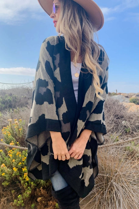 Black Leopard Cozy Cardigan