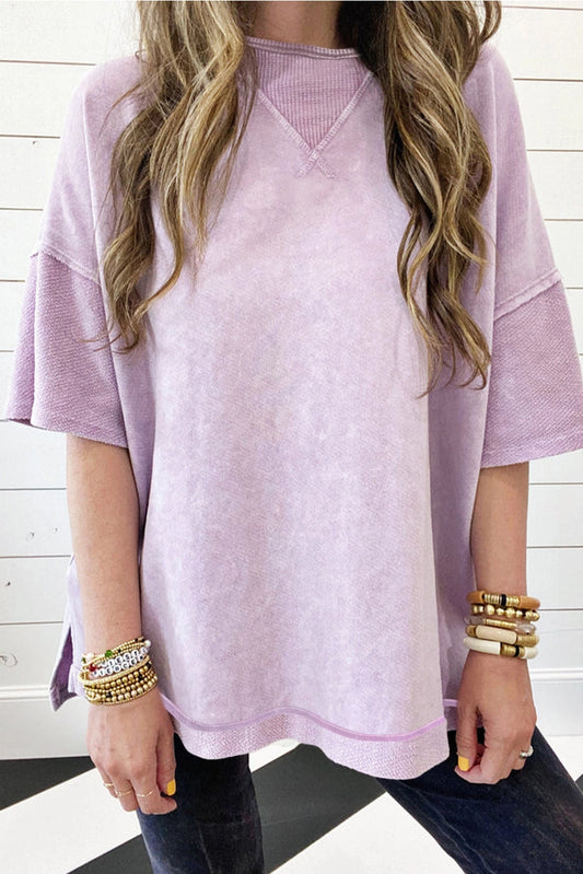 Mineral Wash T-shirt -Orchid Petal